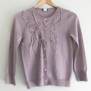 💫HP!💫 J. Crew Lavender Cardigan w/ Chiffon Detail
